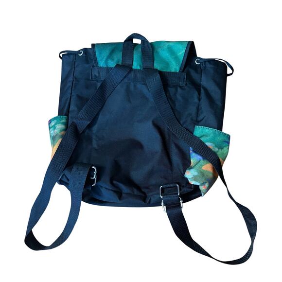 Disney Loungefly Bambi Drawstring Canvas Backpack Flower Green Black main image 5